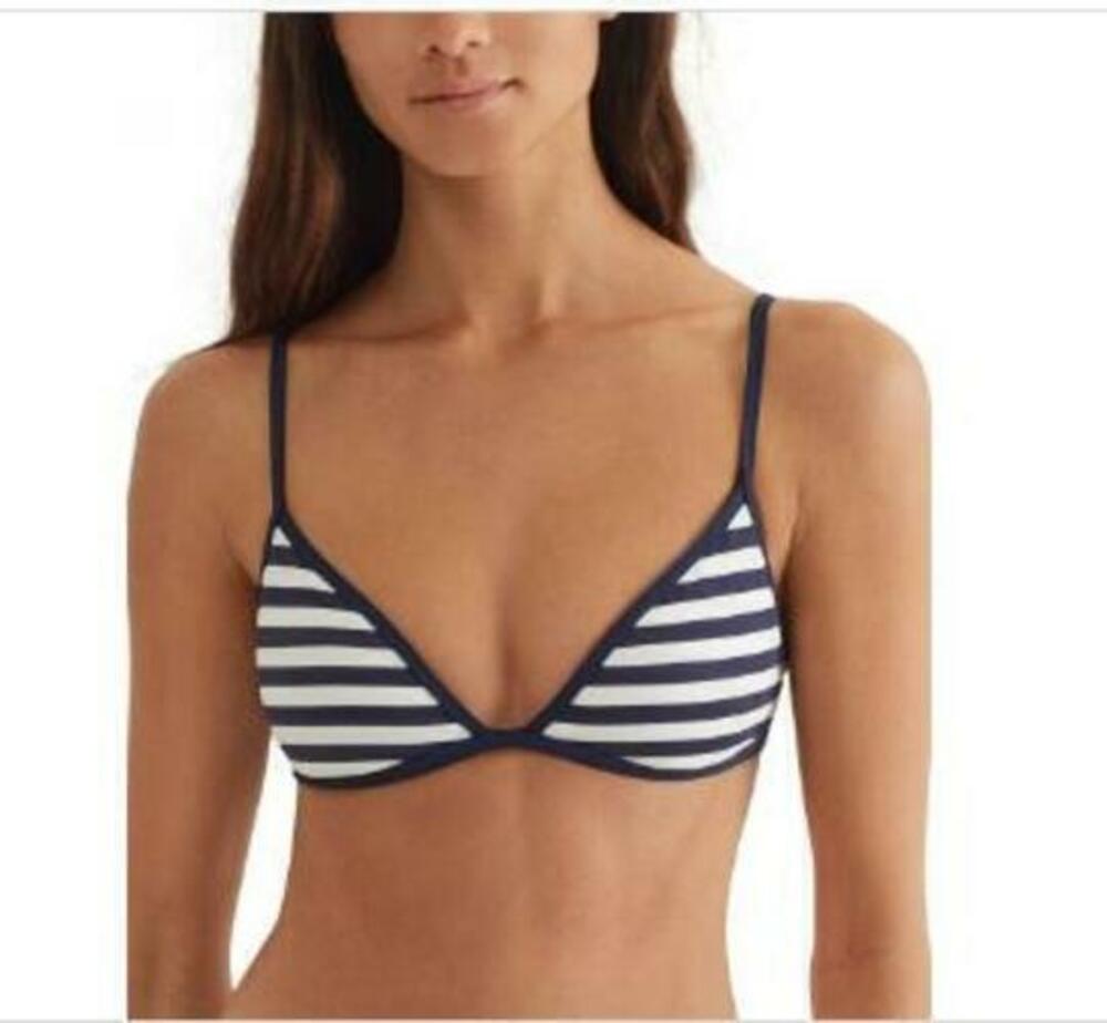 Polo Ralph Lauren Women's Blue/White Swim Striped Bralette Bikini Top S NWT